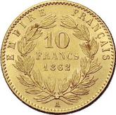 Reverse 10 Francs 1862 A