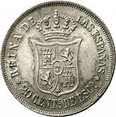 Reverse 20 Céntimos de escudo 1865