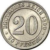 Obverse 20 Pfennig 1890 J