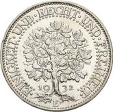 Reverse 5 Reichsmark 1932 E Oak Tree
