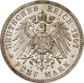 Reverse 5 Mark 1907 A Prussia