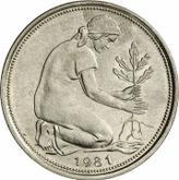 Reverse 50 Pfennig 1981 J