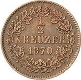 Reverse 1/2 Kreuzer 1870