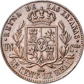 Reverse 25 Céntimos de real 1858