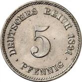 Obverse 5 Pfennig 1891 F