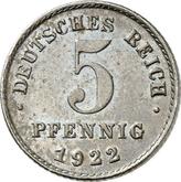 Obverse 5 Pfennig 1922 D