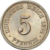 Obverse 5 Pfennig 1874 D
