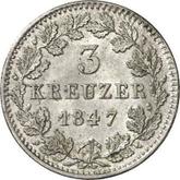 Reverse 3 Kreuzer 1847
