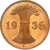 Reverse 1 Reichspfennig 1936 F