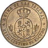 Reverse 1/2 Céntimo de escudo 1866 OM