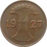 Reverse 1 Reichspfennig 1927 G