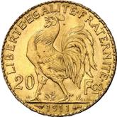 Reverse 20 Francs 1911