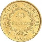 Reverse 40 Francs 1807 W