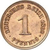 Obverse 1 Pfennig 1892 D