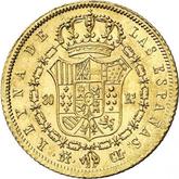 Reverse 80 Reales 1842 M CL