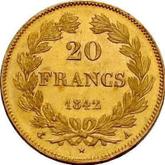 Reverse 20 Francs 1842 A