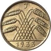 Reverse 10 Reichspfennig 1933 J