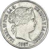 Obverse 20 Reales 1857