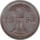 Reverse 1 Reichspfennig 1934 A