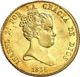 Obverse 80 Reales 1836 B PS