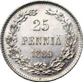 Reverse 25 Pennia 1889 L