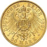 Reverse 20 Mark 1891 A Prussia