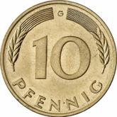 Obverse 10 Pfennig 1975 G