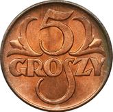 Reverse 5 Groszy 1938 WJ