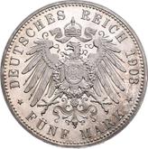 Reverse 5 Mark 1903 A Prussia