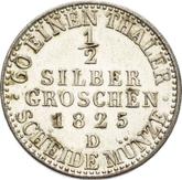 Reverse 1/2 Silber Groschen 1825 D