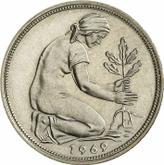 Reverse 50 Pfennig 1969 J
