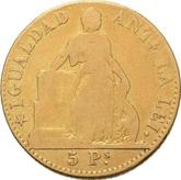 Reverse 5 Pesos 1851 So