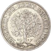 Obverse 5 Reichsmark 1927 A Oak Tree