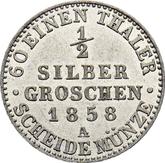 Reverse 1/2 Silber Groschen 1858 A