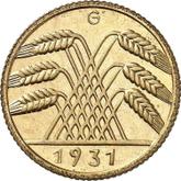 Reverse 10 Reichspfennig 1931 G