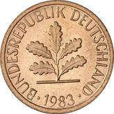 Reverse 1 Pfennig 1983 J