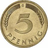 Obverse 5 Pfennig 1975 G