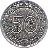 Reverse 50 Reichspfennig 1930 A