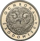 Reverse 200 Zlotych 1986 MW ET Pattern Owl