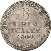 Reverse 1/6 Thaler 1844