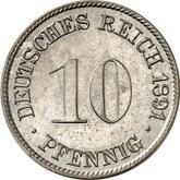 Obverse 10 Pfennig 1891 G
