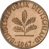 Reverse 1 Pfennig 1967 G