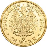 Reverse 20 Mark 1874 D Bayern