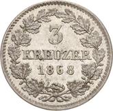 Reverse 3 Kreuzer 1868