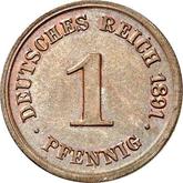 Obverse 1 Pfennig 1891 G