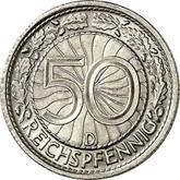 Reverse 50 Reichspfennig 1936 D