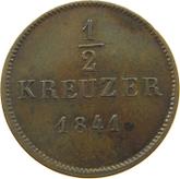 Reverse 1/2 Kreuzer 1841