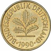 Reverse 5 Pfennig 1990 D