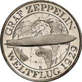 Reverse 3 Reichsmark 1930 E Zeppelin