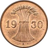 Reverse 1 Reichspfennig 1930 A